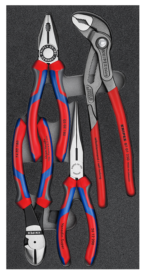 002001V15 Tangenset met schuimrubberen inlay