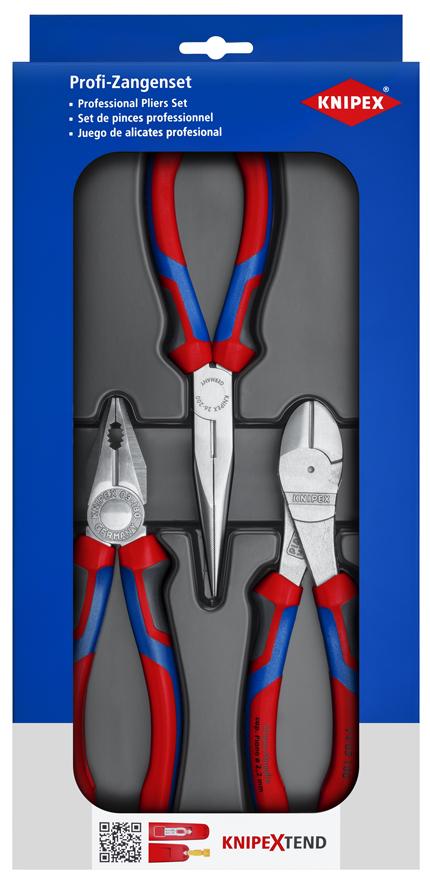 002011V01 Gereedschapsset – montage tangen – 2K kunststof greep – 3-delig – SB-kaart