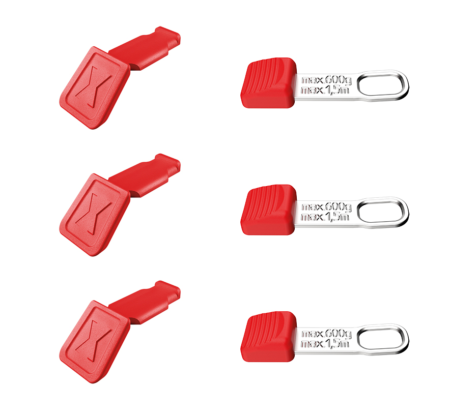 006306TCR Clips, CC en TT (rood, 3 stuks elk)