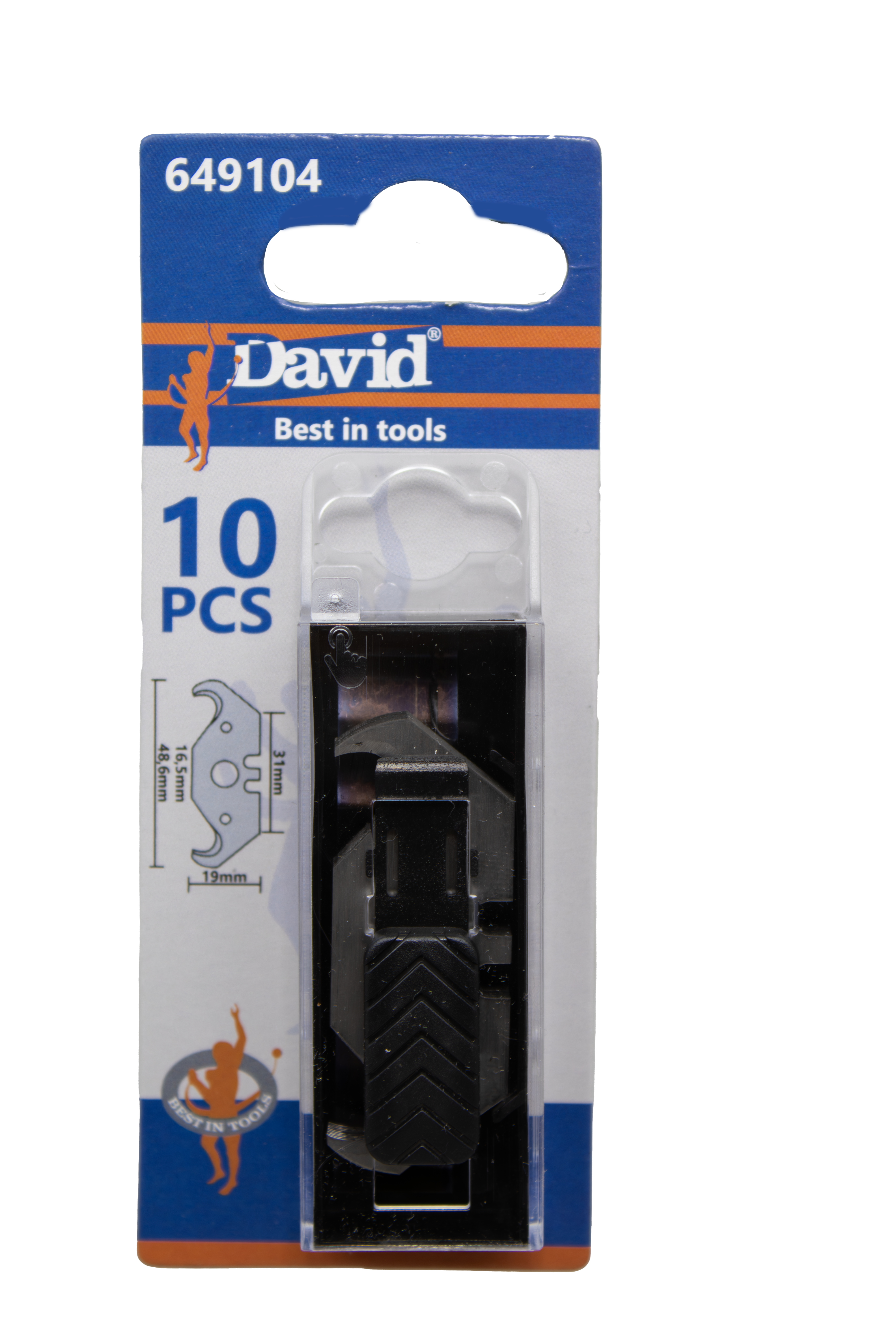 649104 DAVID reservemes Trap/Hoek 0,6 mm (10 St)