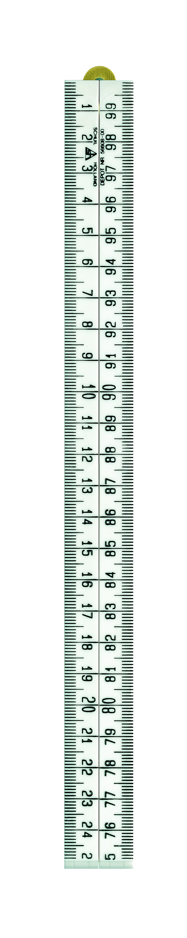 8624 Schuil kunststof duimstok wit 1 meter