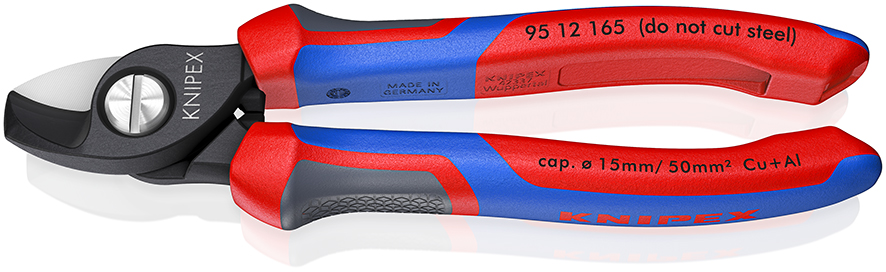 9512165SB KNIPEX 95 12 165 SB Kabelschaar met comfort greep gebruineerd 165 mm