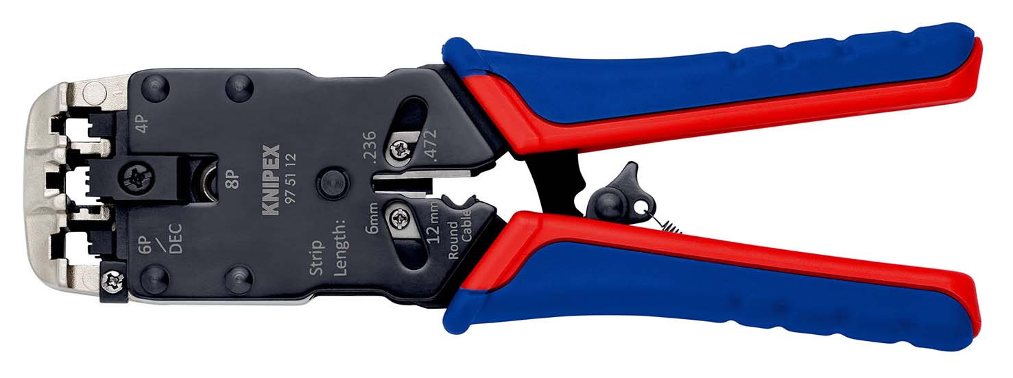 975112 Krimptang voor Western-stekkers met meer-componenten grepen gebruineerd 200 mm