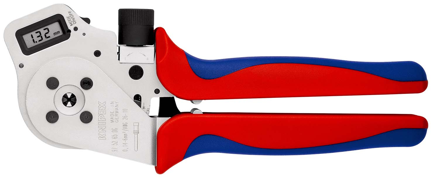 975265DG Vierdoornkrimptang voor gedraaide contacten met meer-componenten grepen verchroomd 250 mm