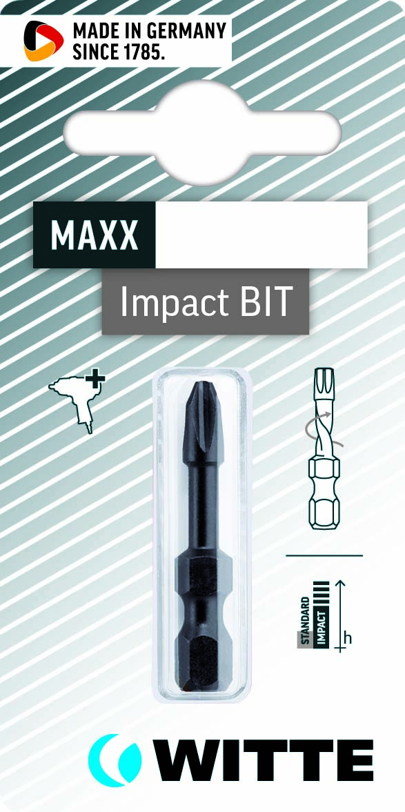 28379 Schroefbit 1/4" Pozidriv – MAXX Impact – PZ1 x 38 mm – Bitkaart – 1 stuks