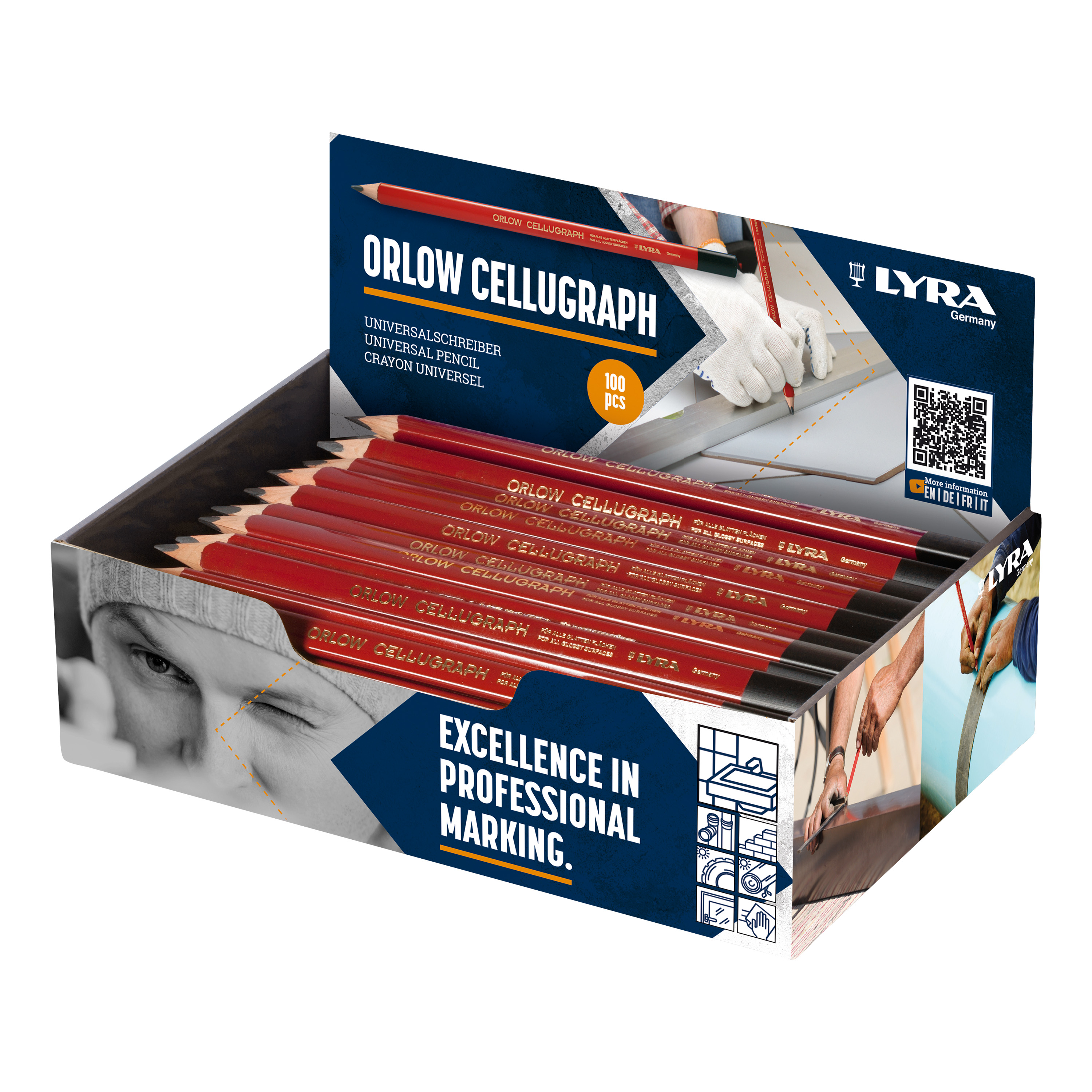 1940103 Tegelzetterspotlood zacht 24 cm ORLOW