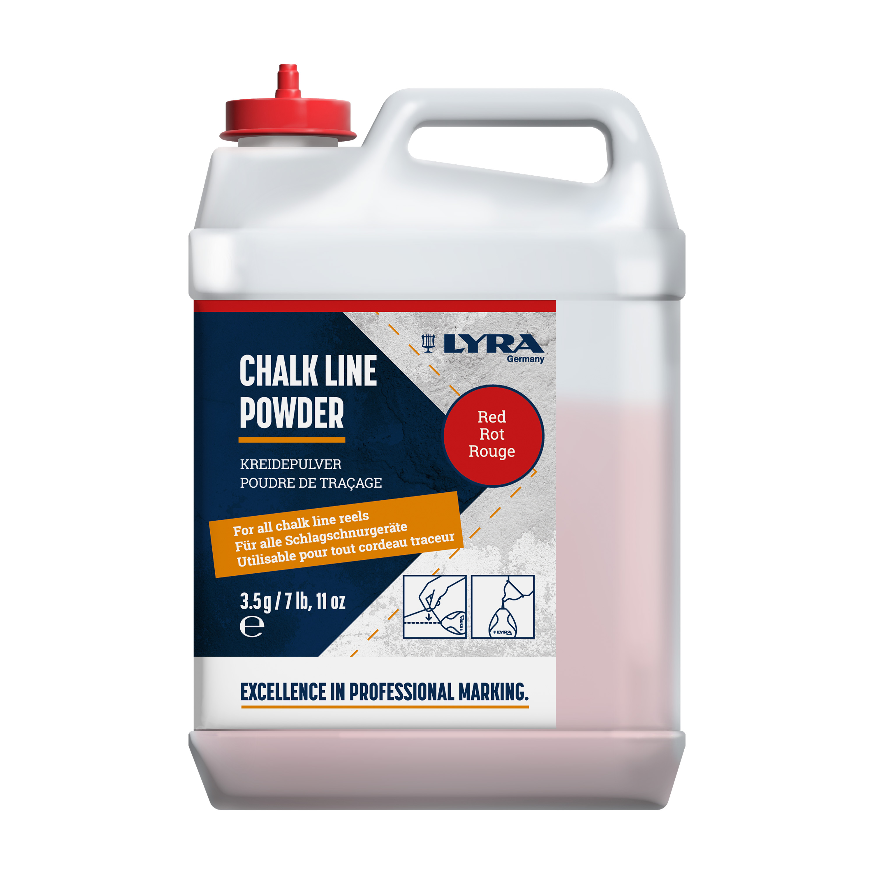 4100017 Slaglijnpoeder 3500 gr. Rood