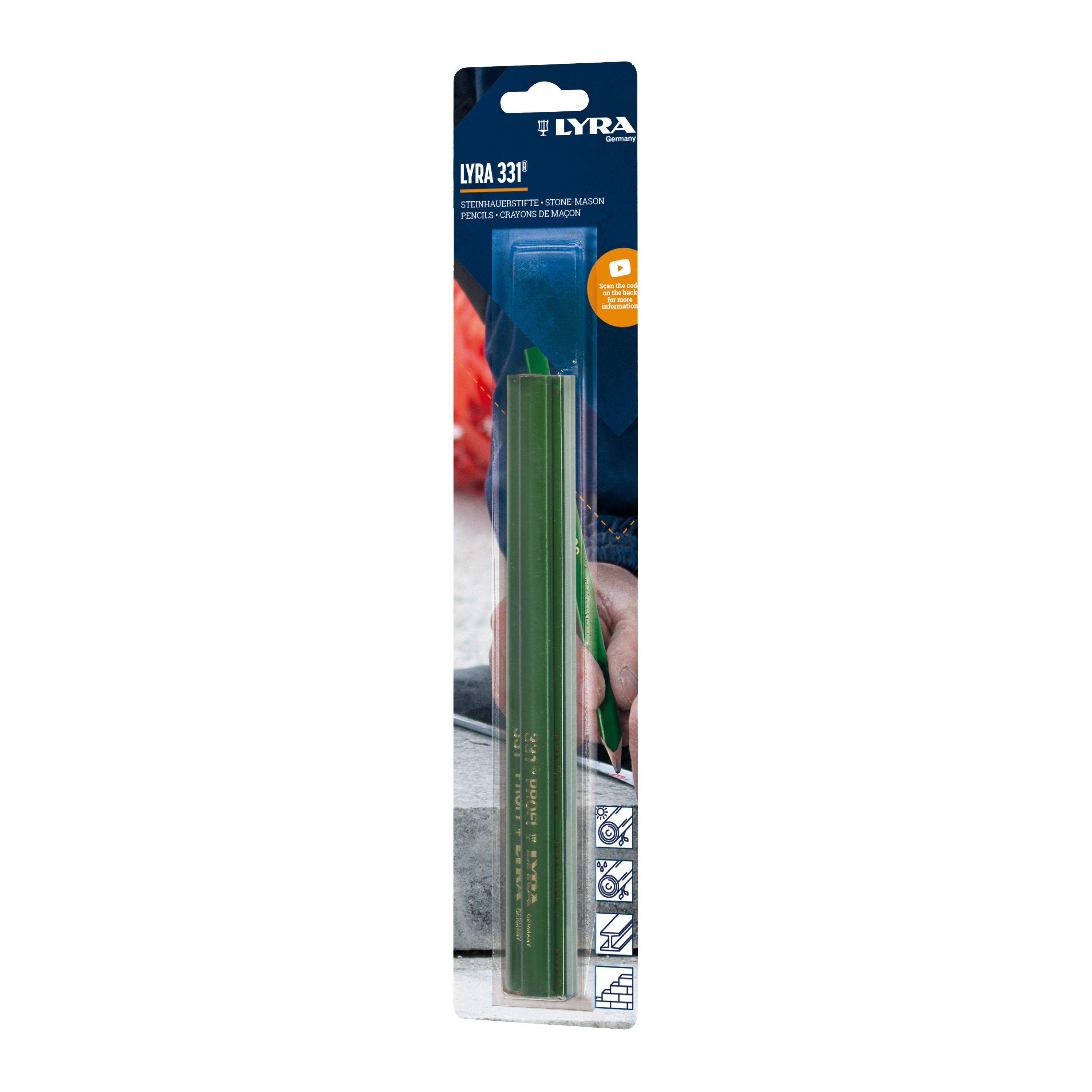 4318003 Steenhouwerspotlood 331, 24 cm 3 stuks ZB