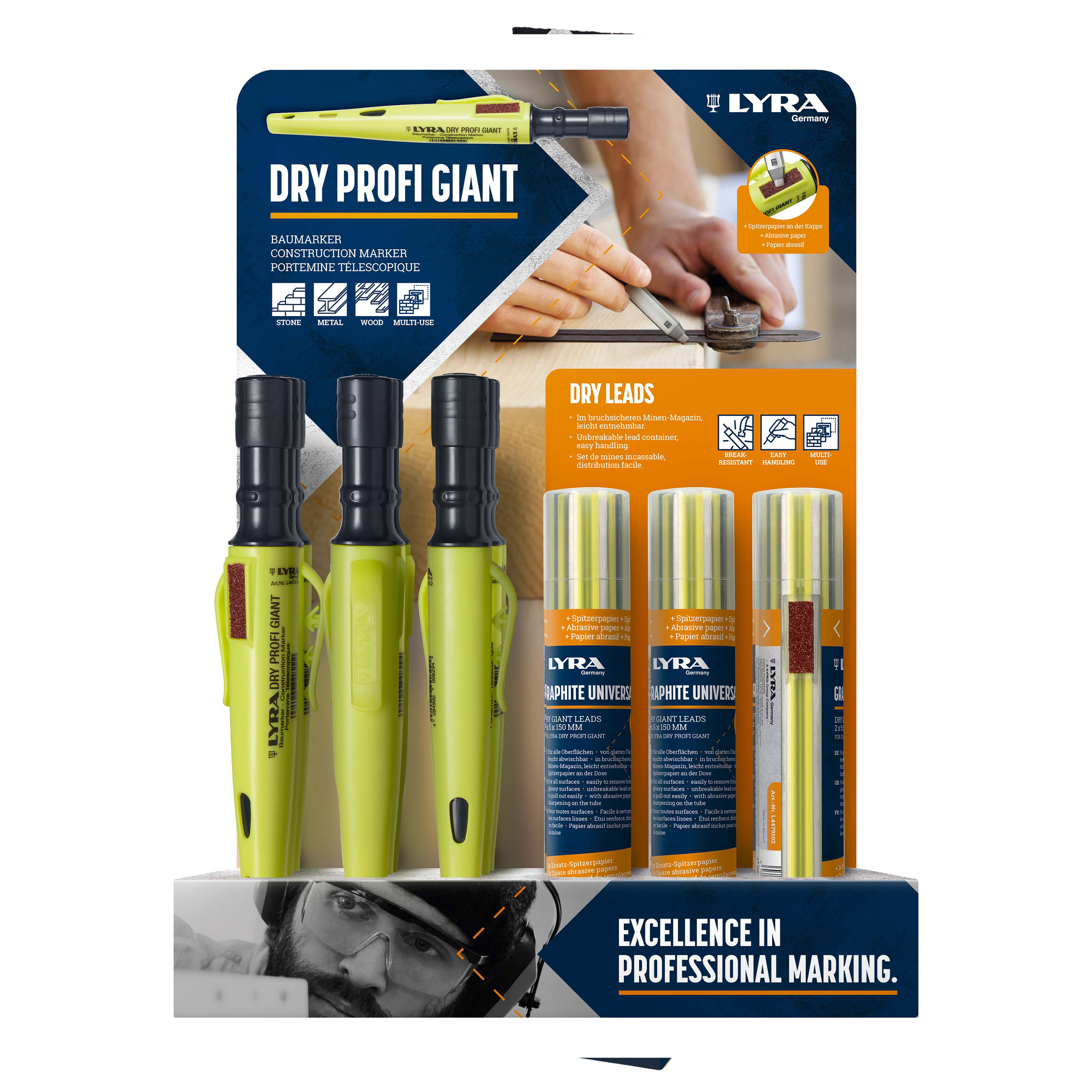 4477101 Display LYRA DRY PROFI GIANT 12 St+Stift