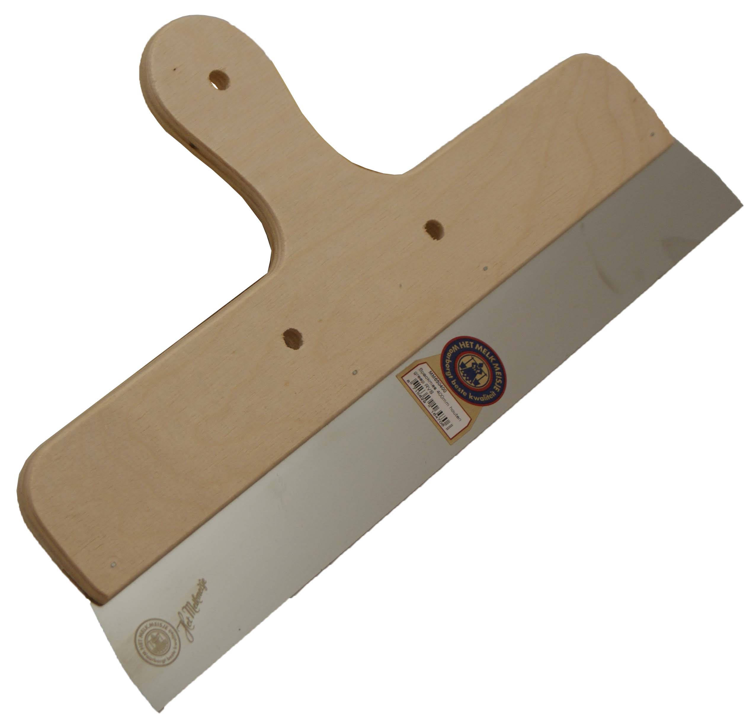 MM650200 Spackmes 200 mm houten greep RVS
